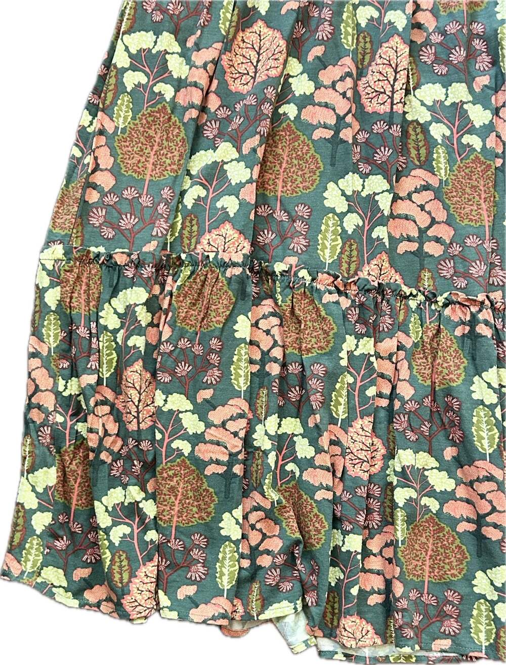 Kate Quinn Women's Smocked Tie Strap Tiered Prairie Midi Dress Boho Fairy Nature - Picture 3 of 11